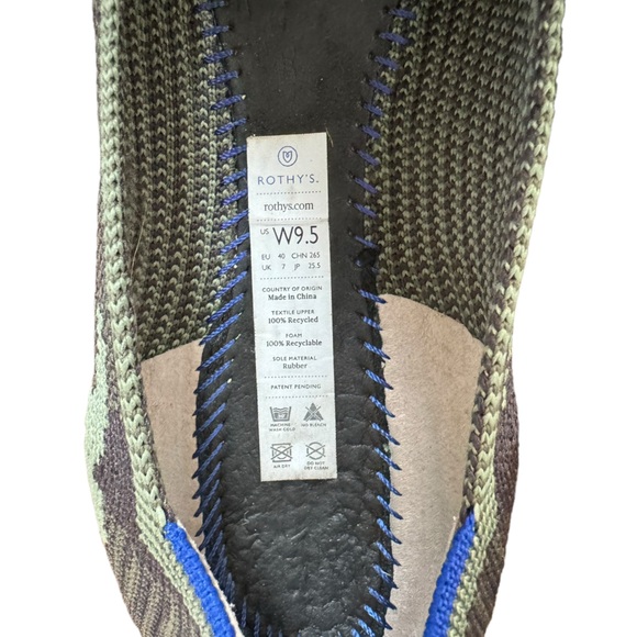 Rothy's THE PIONT Women’s Green Camo Pointed Toe Slip On Ballet Flats Si… - Picture 8 of 10